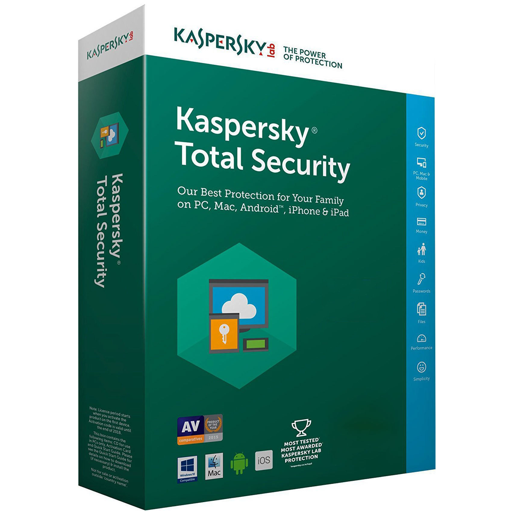 Antivirus Kaspersky Total Security  5 Dispositivos Por 1 Año